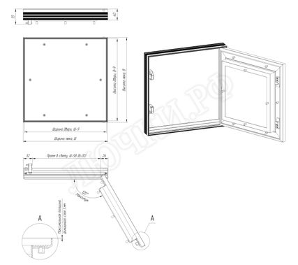 Люк под покраску Премиум Лайт противопожарный EIS60 250*350 Люк под покраску Премиум Лайт противопожарный EIS60 250*350